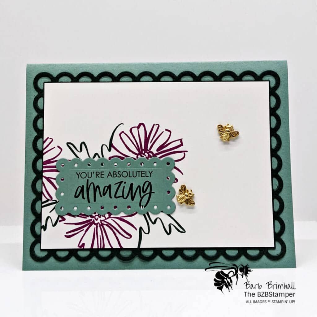 Green and Purple Floral Handmade Card