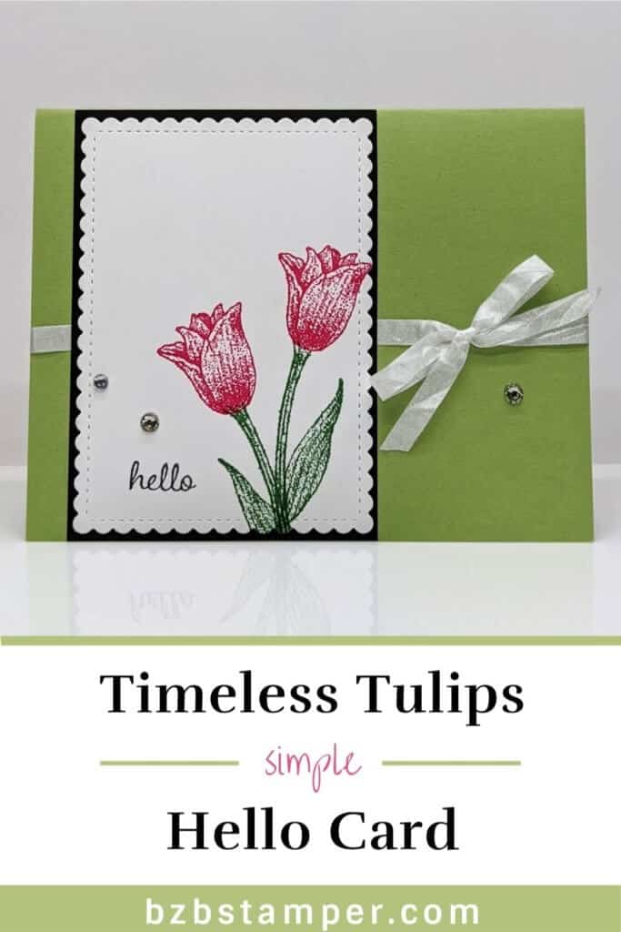 Simple Tulip Card in reds and greens