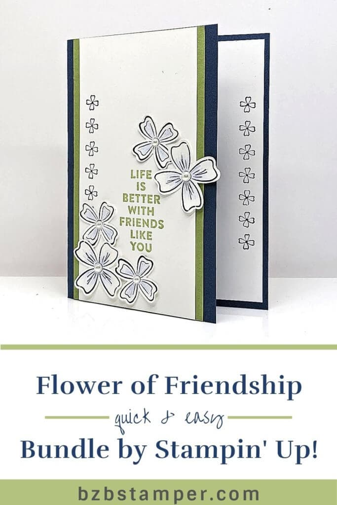 Floral card in navy and olive