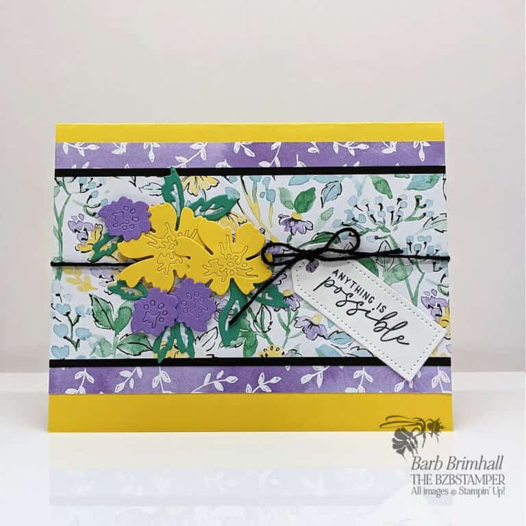 pink and yellow floral handmade card