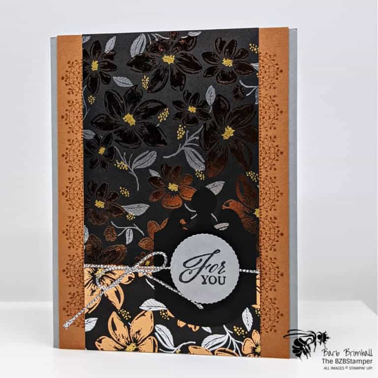 handmade card with metallic paper