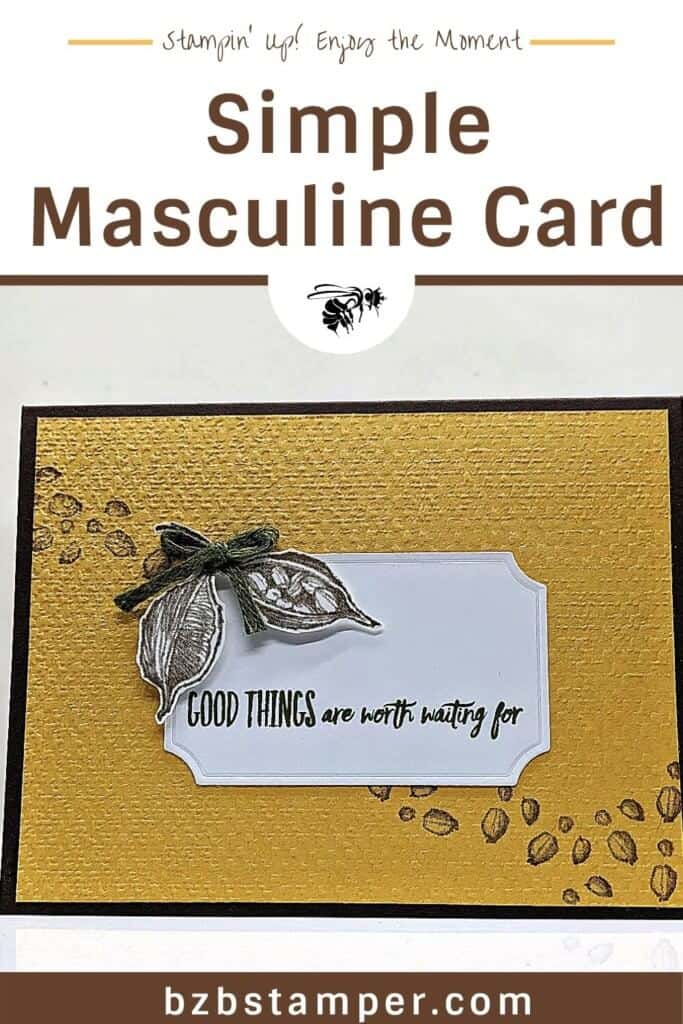 handmade card in mustard and brown