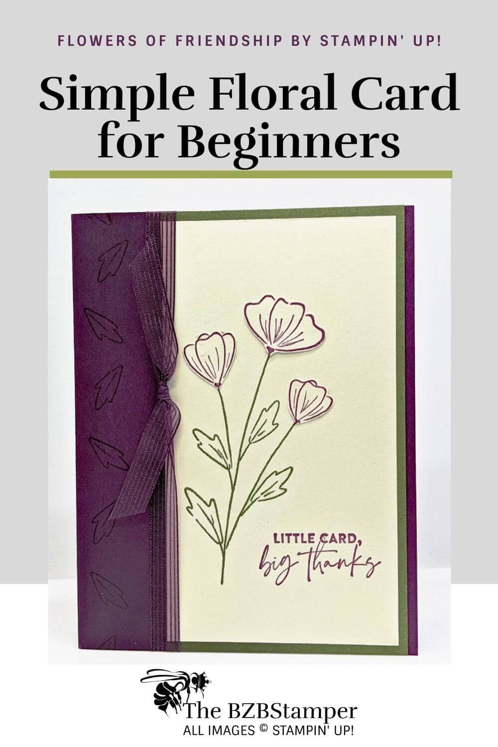 Simple Floral Card for Beginners - Barb Brimhall, The BZBStamper