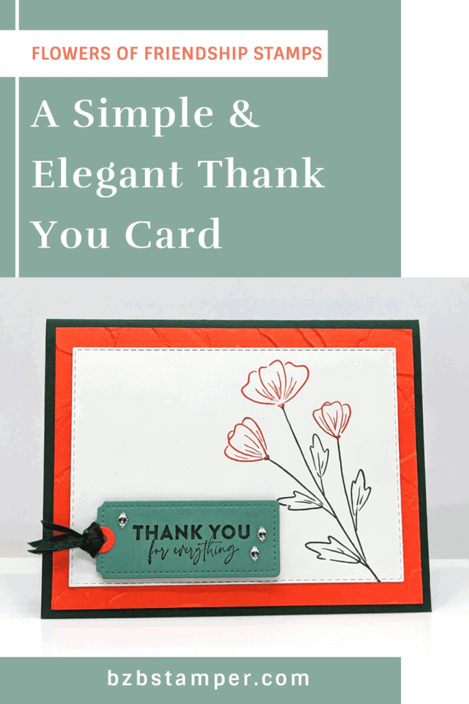 Simple thank you card in orange and green featuring the Flower of Friendship Stamp Set by Stampin' Up!