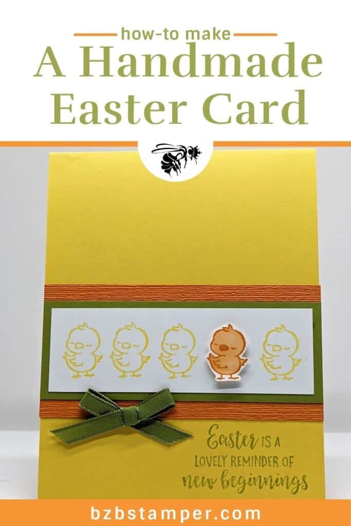 Handmade Easter Card in orange, yellow and green.