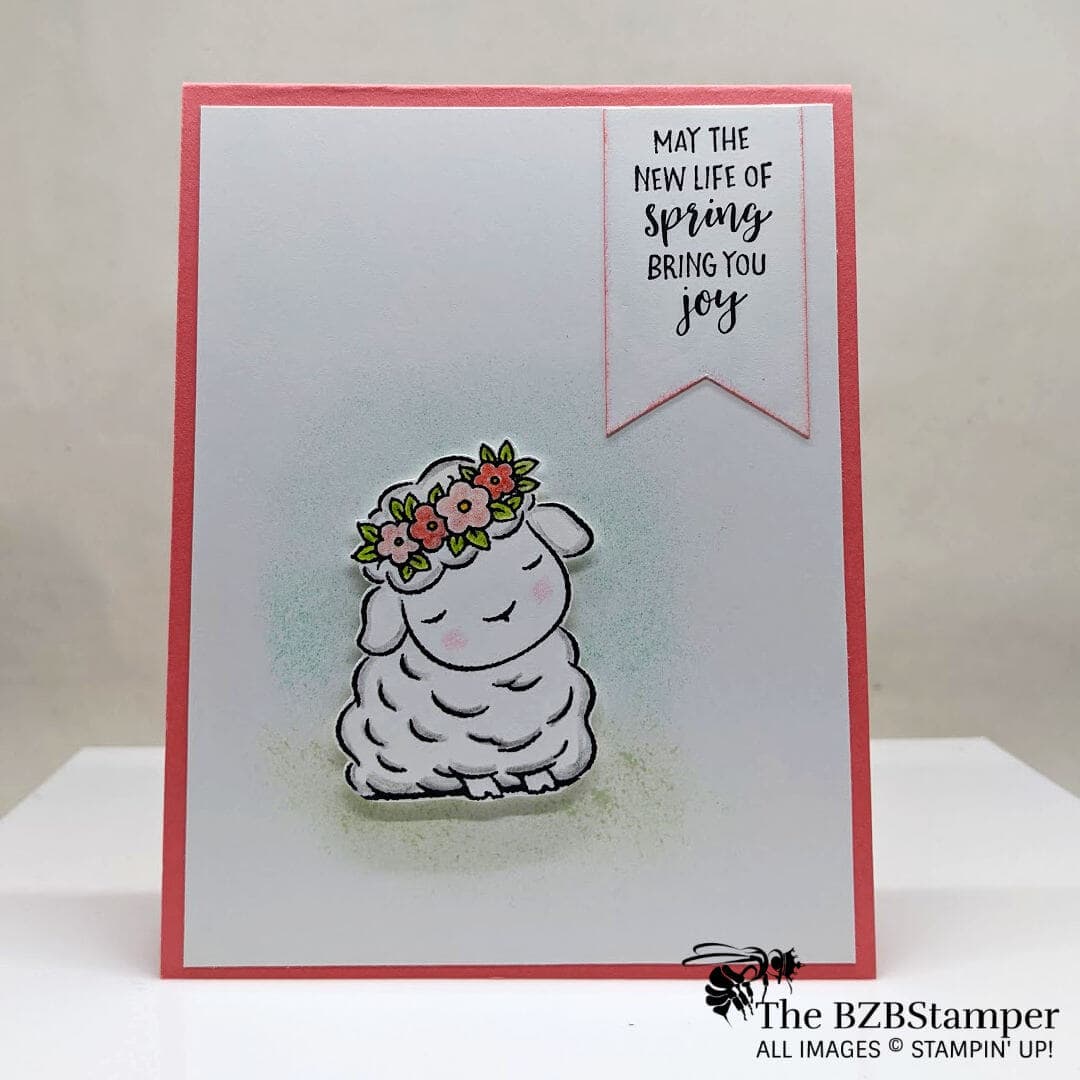 greeting card featuring a lamb using the Sprintime Joy stamp set by Stampin' Up!