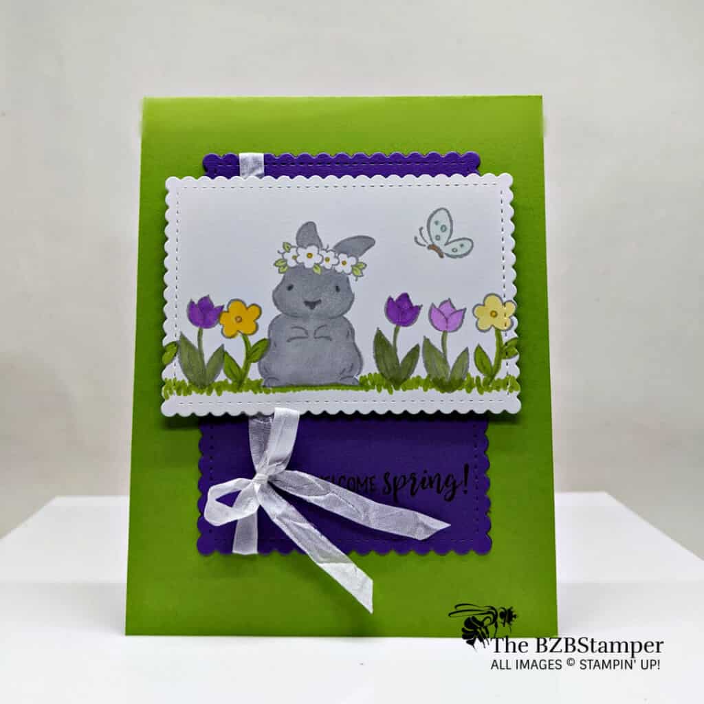 Green and Purple Bunny Card using the Springtime Joy Stamp Set by Stampin' Up!