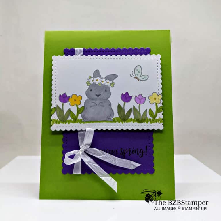 Green and Purple Bunny Card using the Springtime Joy Stamp Set by Stampin' Up!