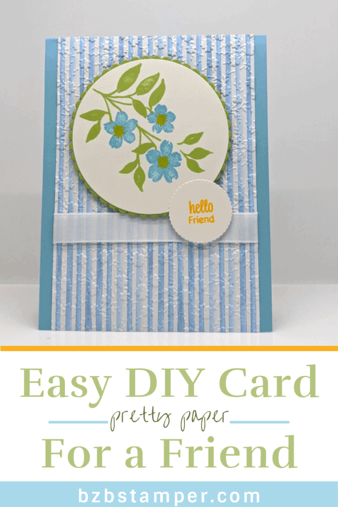 Easy Card Layout using the Sweet As a Peach Suite in blue