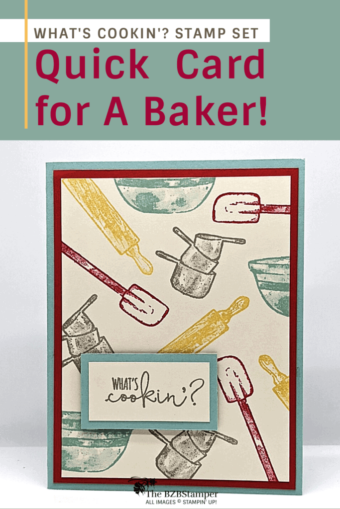 A Quick Handmade Card for Bakers in green & burgundy