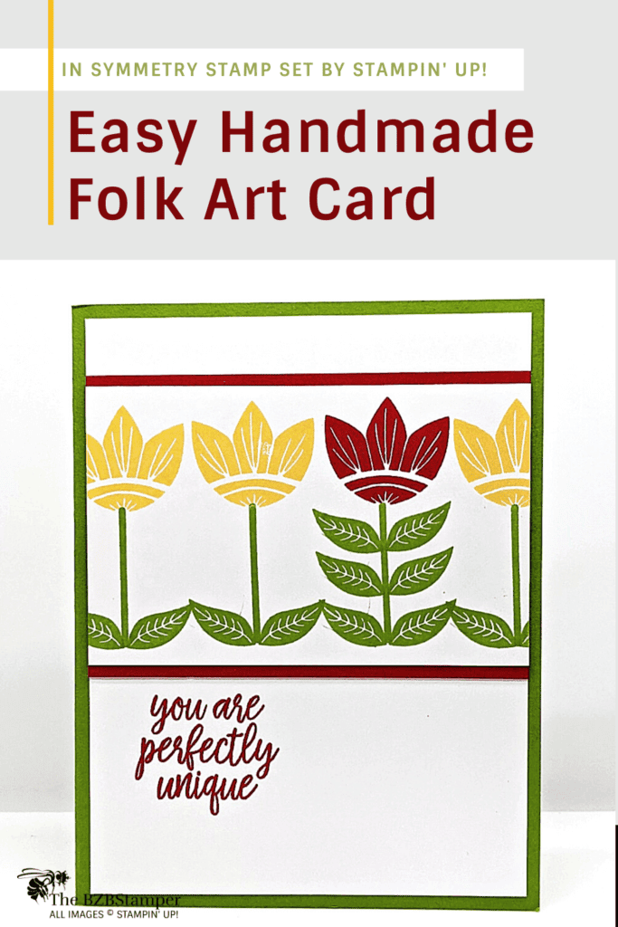 An Easy Handmade Folk Art Card in red & yellow