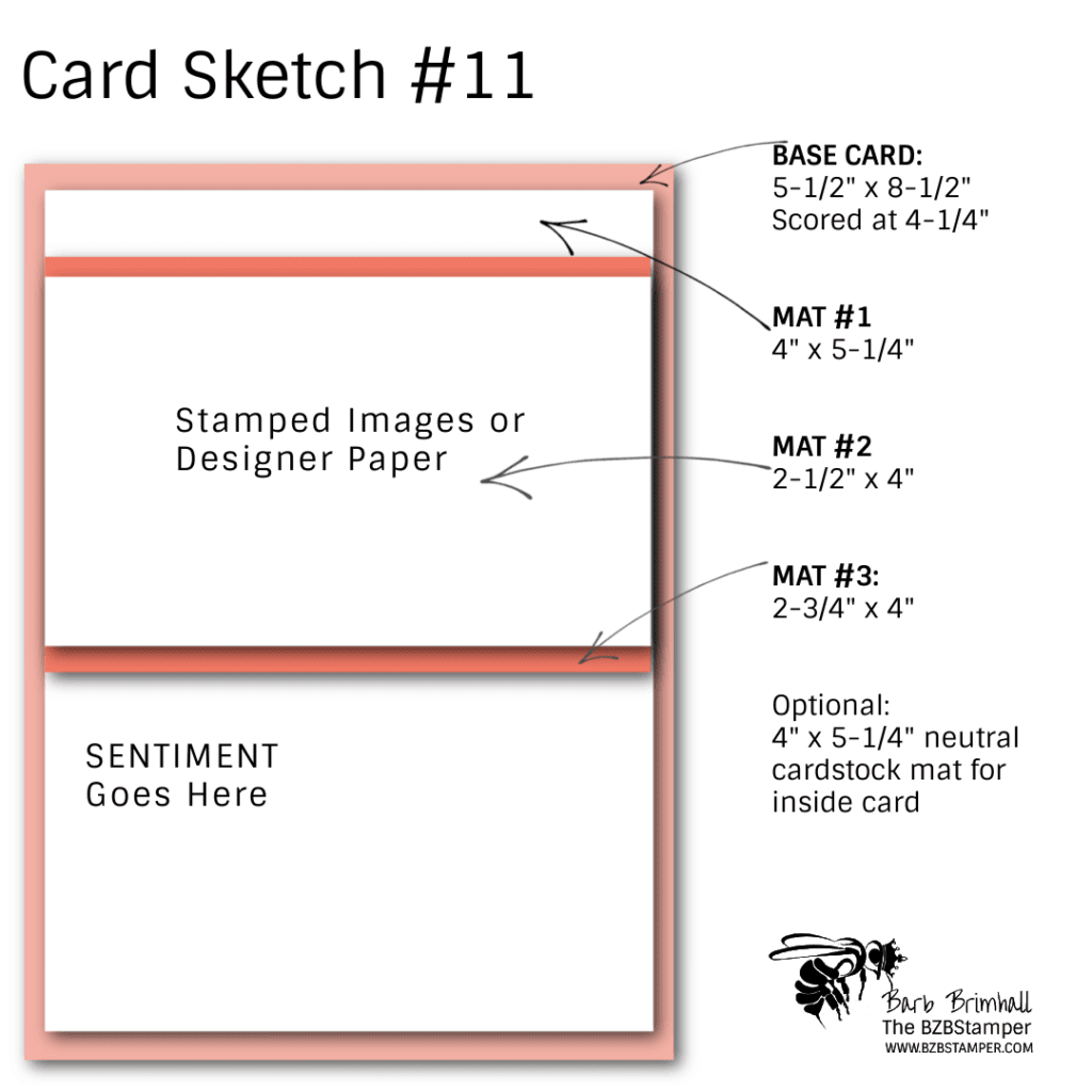 BZBStamper Card Sketch #11 Easy Card Layout