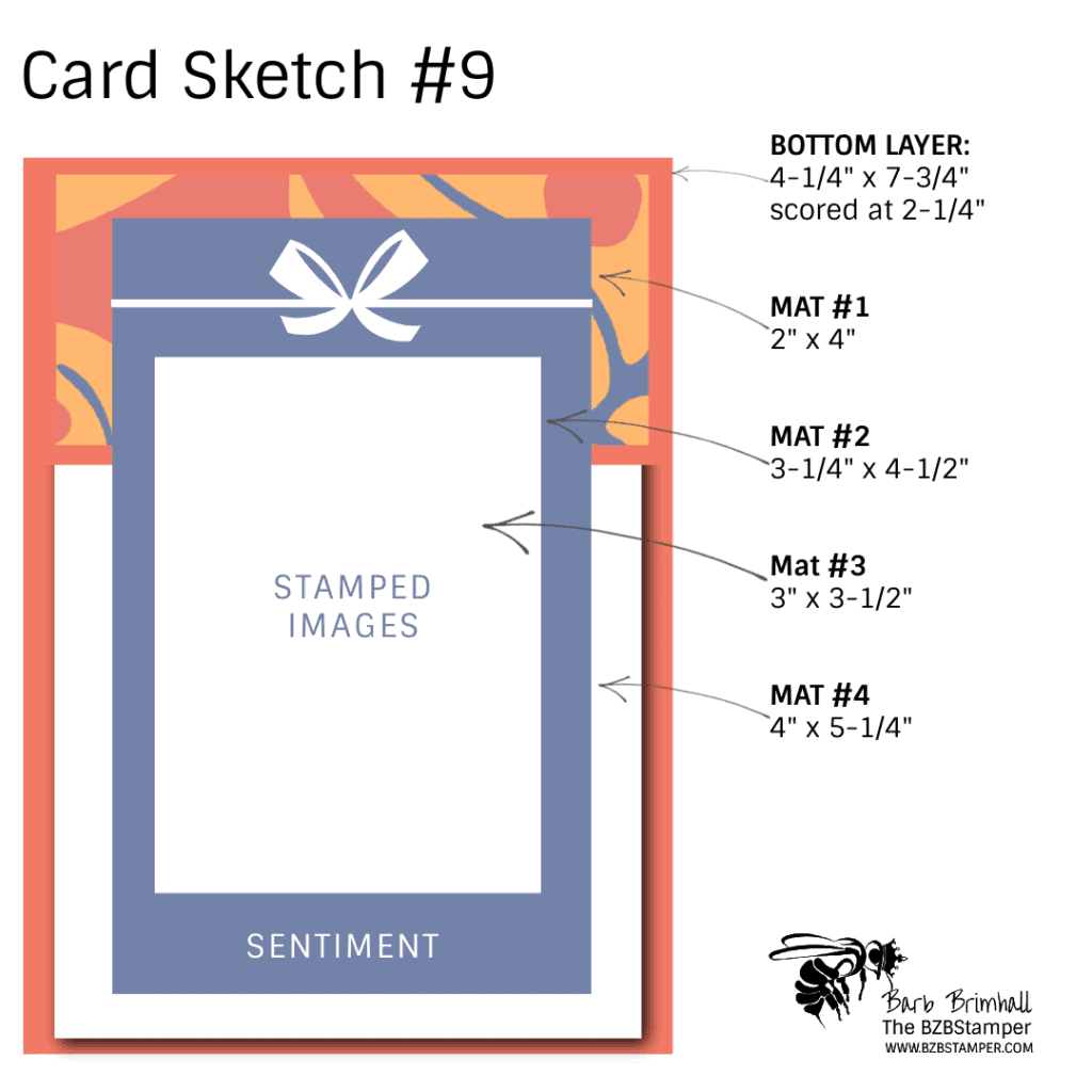 BZBStamper Card Sketch #9 Easy Card Layout