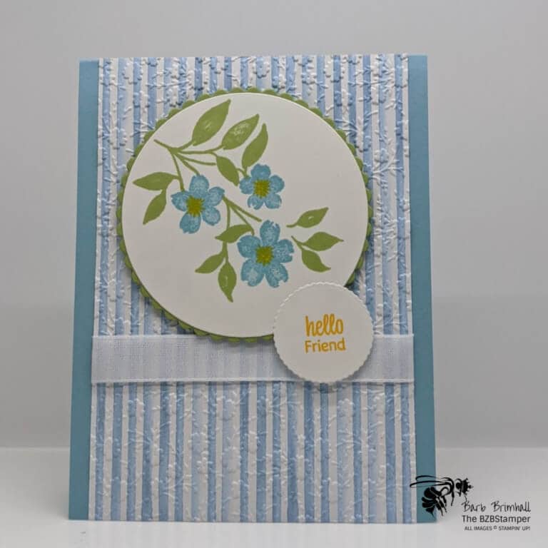 Easy Card Layout using the Sweet As a Peach Suite in blue