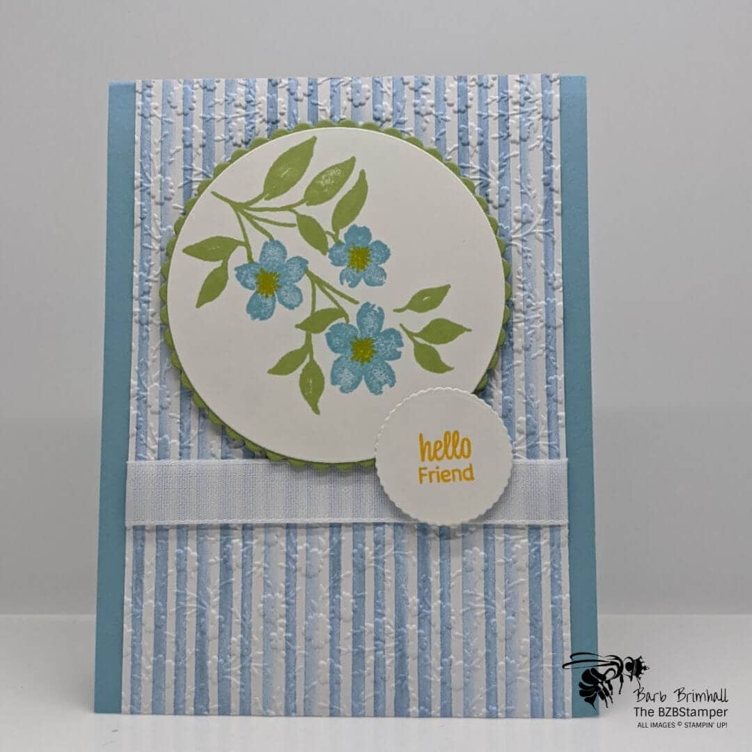 Easy Card Layout using the Sweet As a Peach Suite in blue