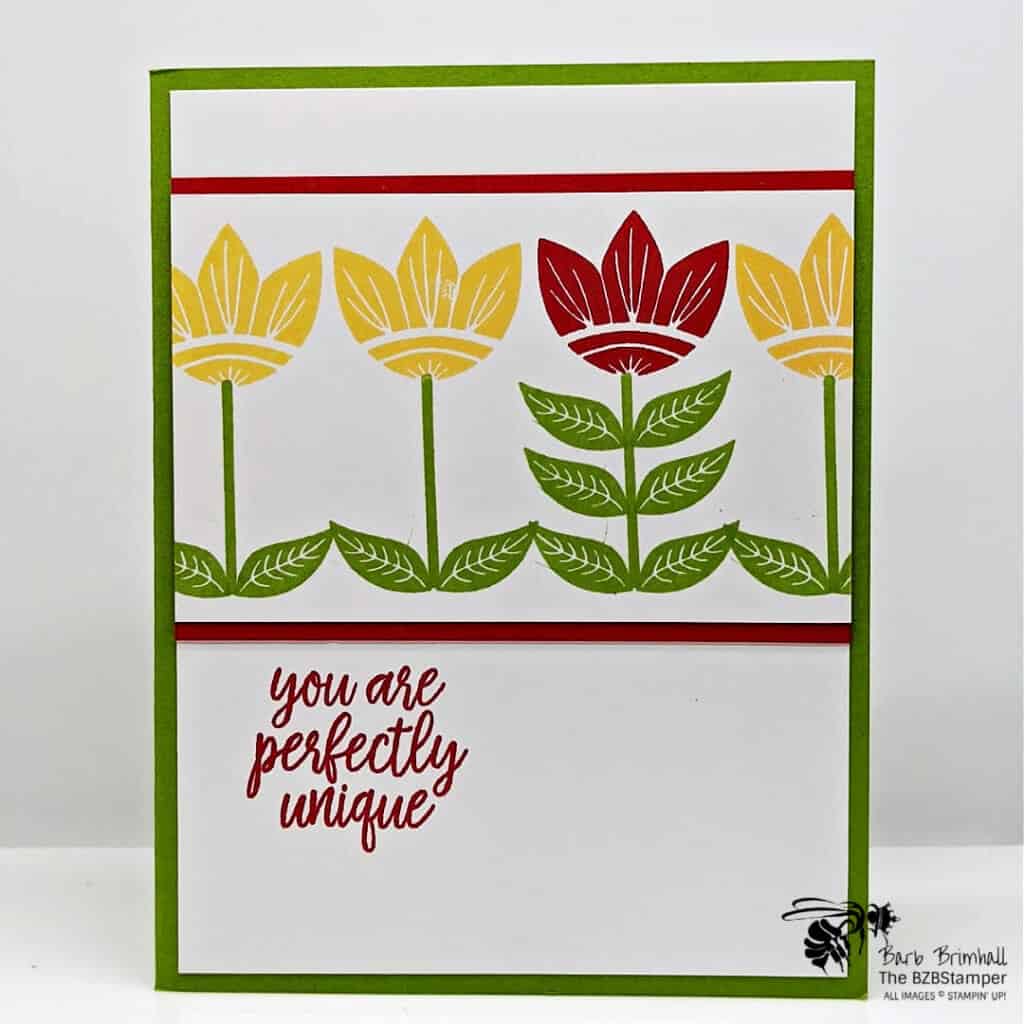 An Easy Handmade Folk Art Card in red and yellow