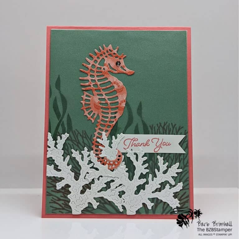 The Seascape Bundle by Stampin' Up! Seahorse and white coral