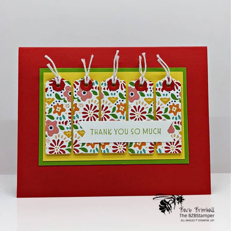 Tailor Made Tags by Stampin' Up! in red, green and yellow