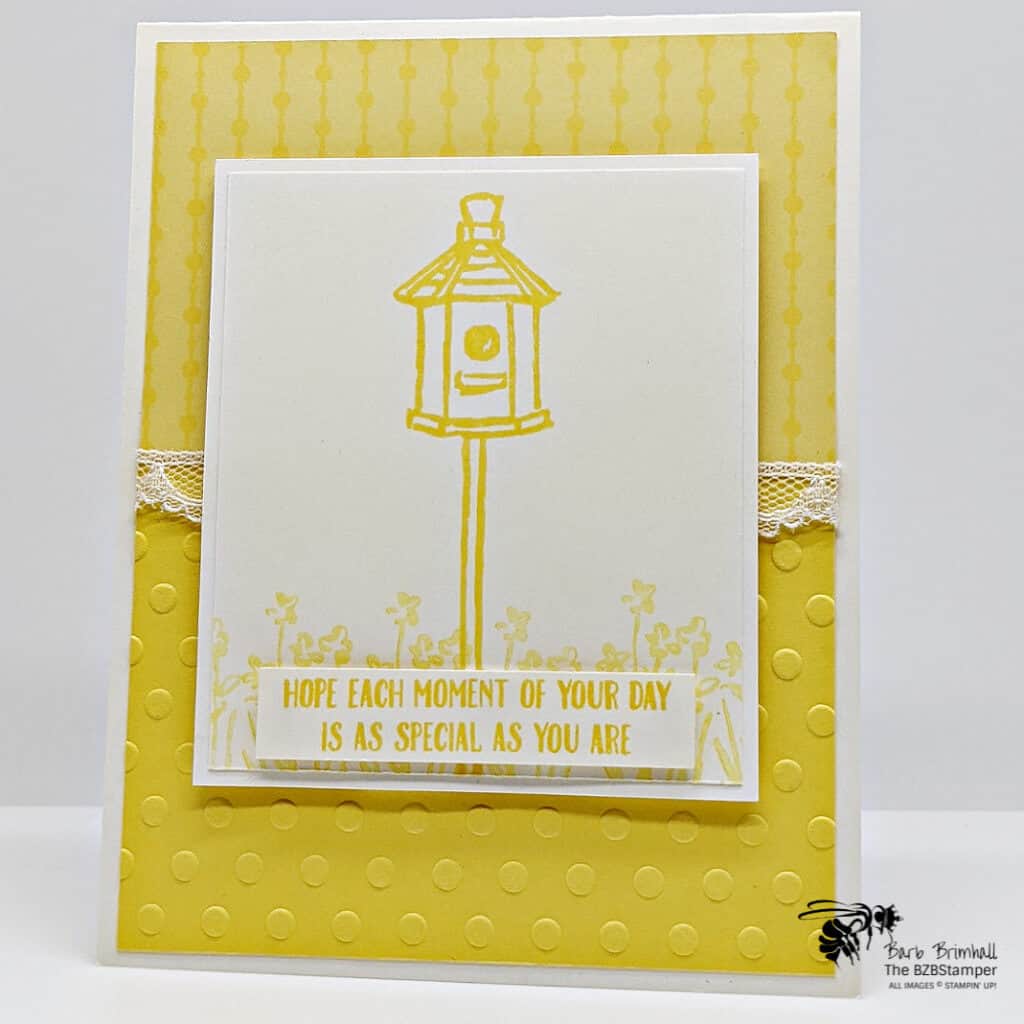 Garden Birdhouses Stamp Set by Stampin Up! in Yellow