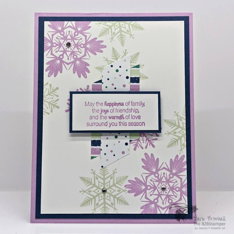 Merry Snowflakes stamp set in purple & blue