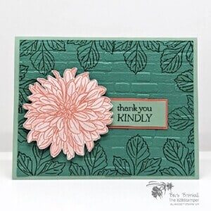 Delicate Dahlias Thank You Card with Brick Background
