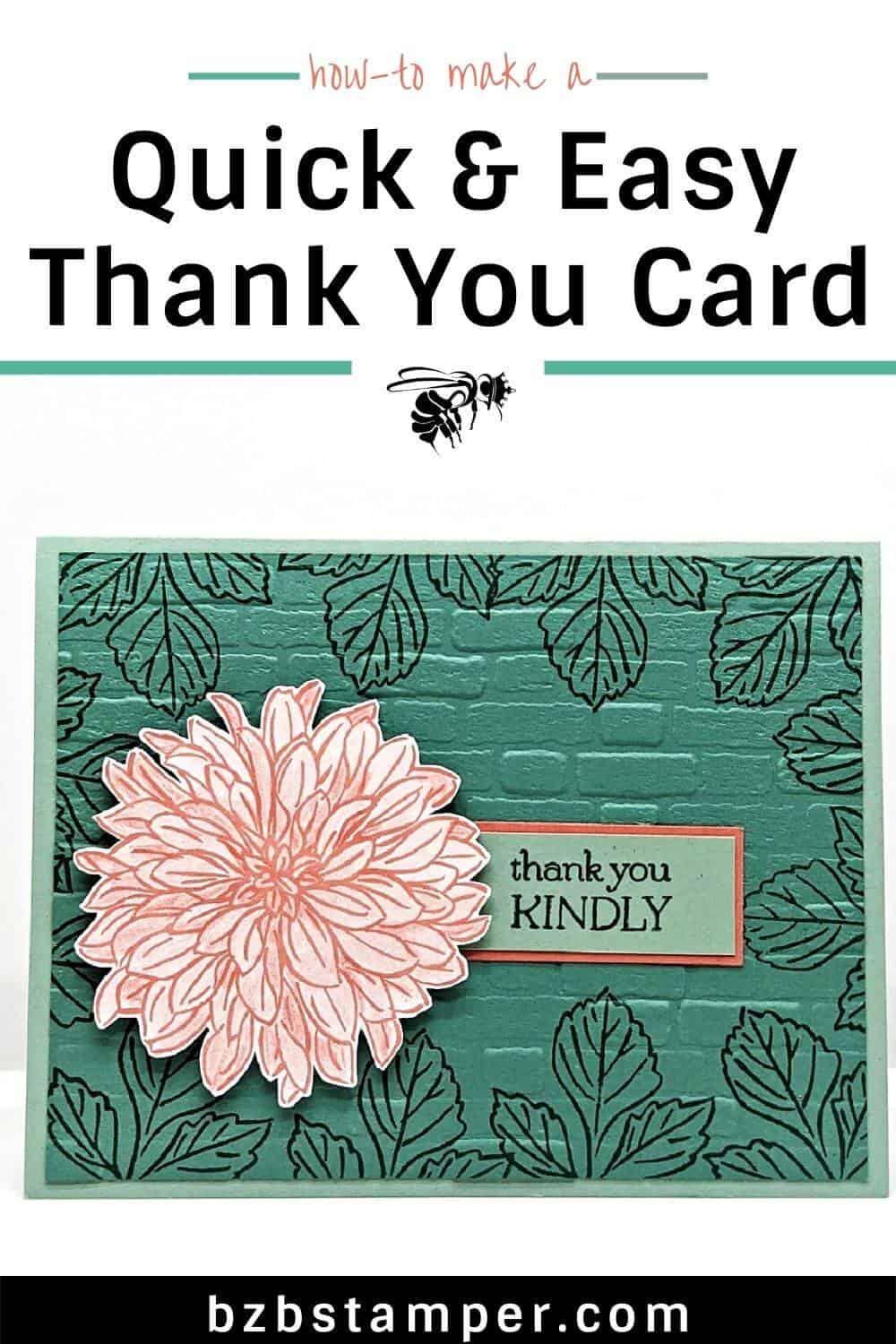 Delicate Dahlias Thank You Card - Barb Brimhall, The BZBStamper
