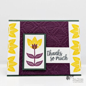 Burgundy and Yellow DIY Thank You Card using In Symmetry by Stampin' Up!