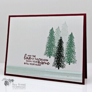 Easy Christmas Card in Green and Burgundy