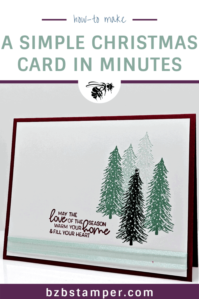 Easy Christmas Card in Green and Burgundy