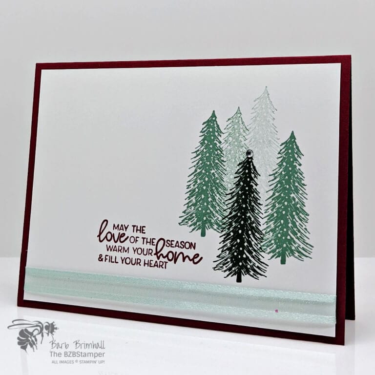Easy Christmas Card in Green and Burgundy