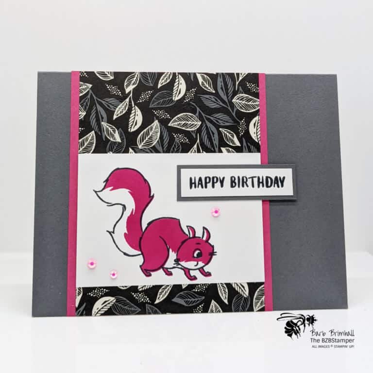 Nuts About Squirels Stamp Set with a Pink Squirrel