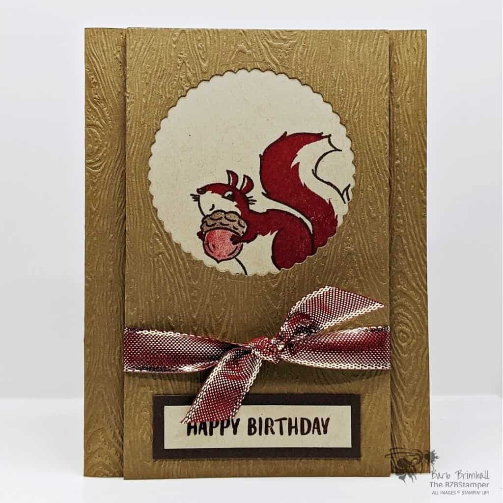 Handmade Happy Birthday Card with a squirrel