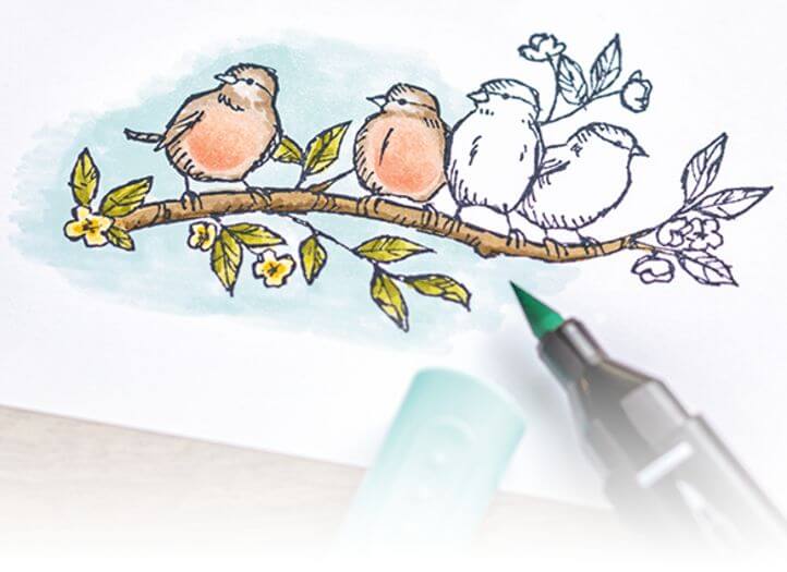 Stampin' Blends Markers by Stampin' Up! used to color in images.