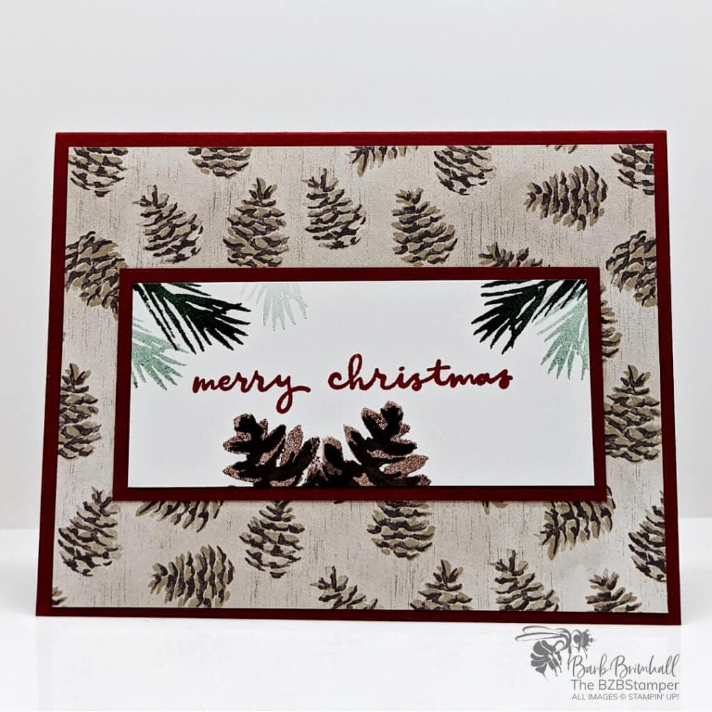 Handnade Christmas Card with pinecones