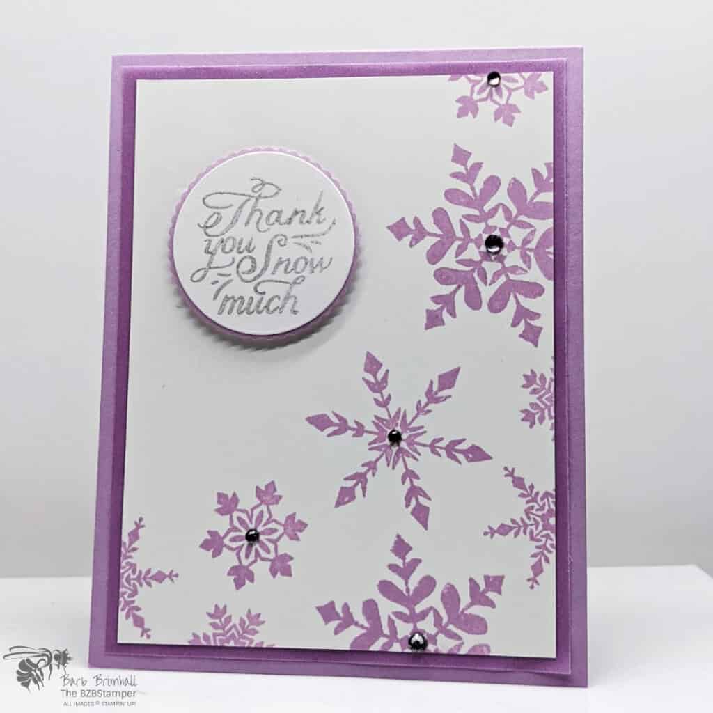 Snowflake Wishes handmade card in Fresh Freesia Purple