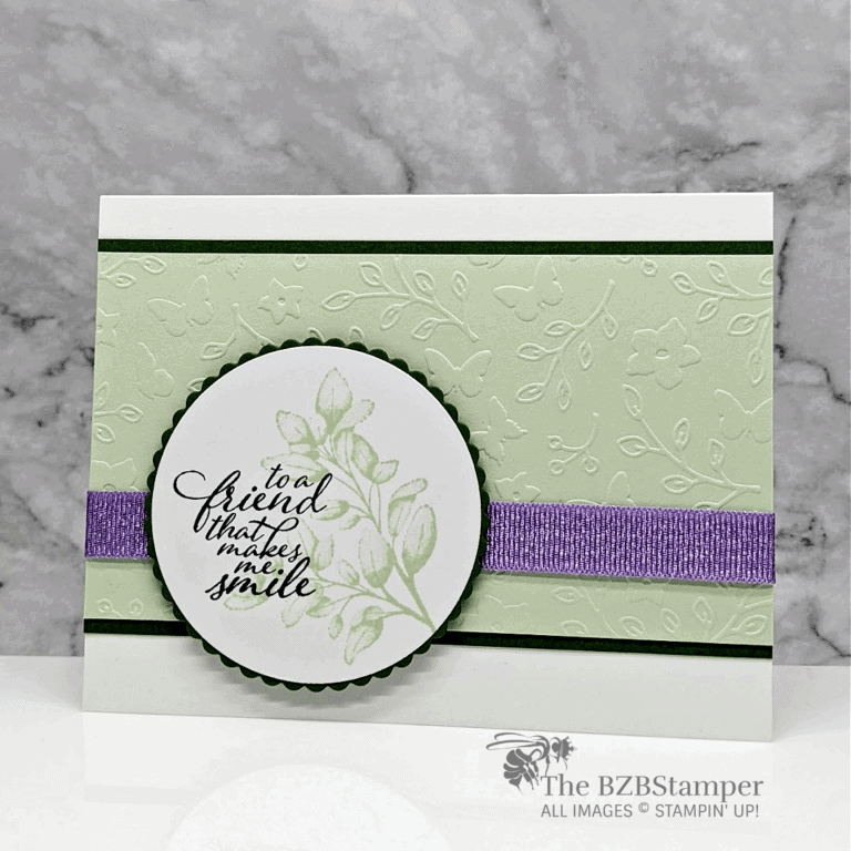 Tasteful Touches Stamp Set by Stampin' Up! in green and purple
