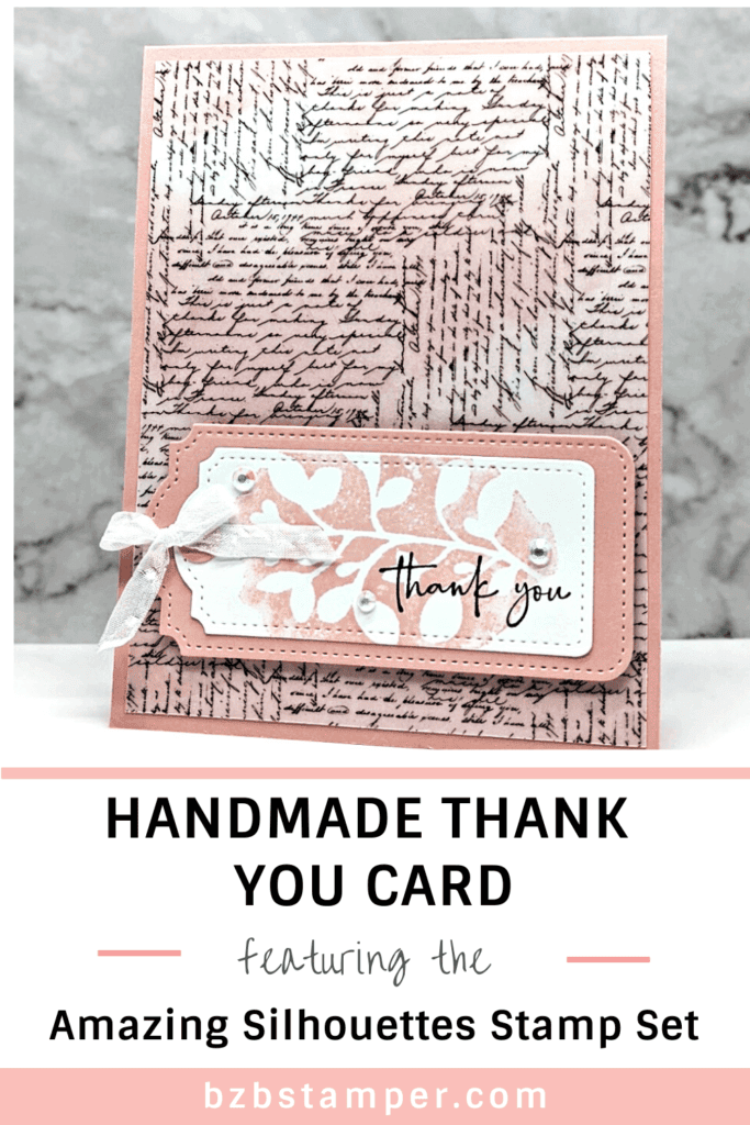 Floral Thank You Card in Pink and Black