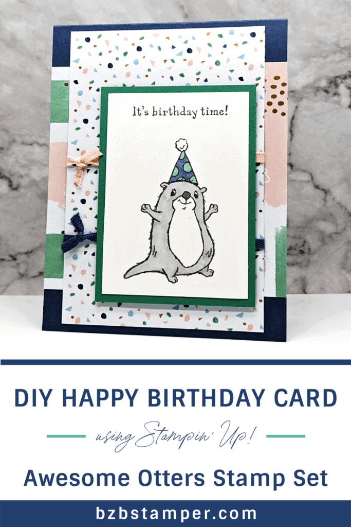 Birthday Card with an Otter using the Stampin' Up! Awesome Otters Stamp Set