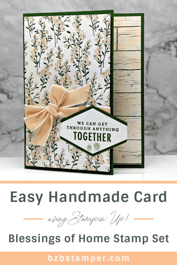 Stampin' Up! Blessings of Home card in peach & green