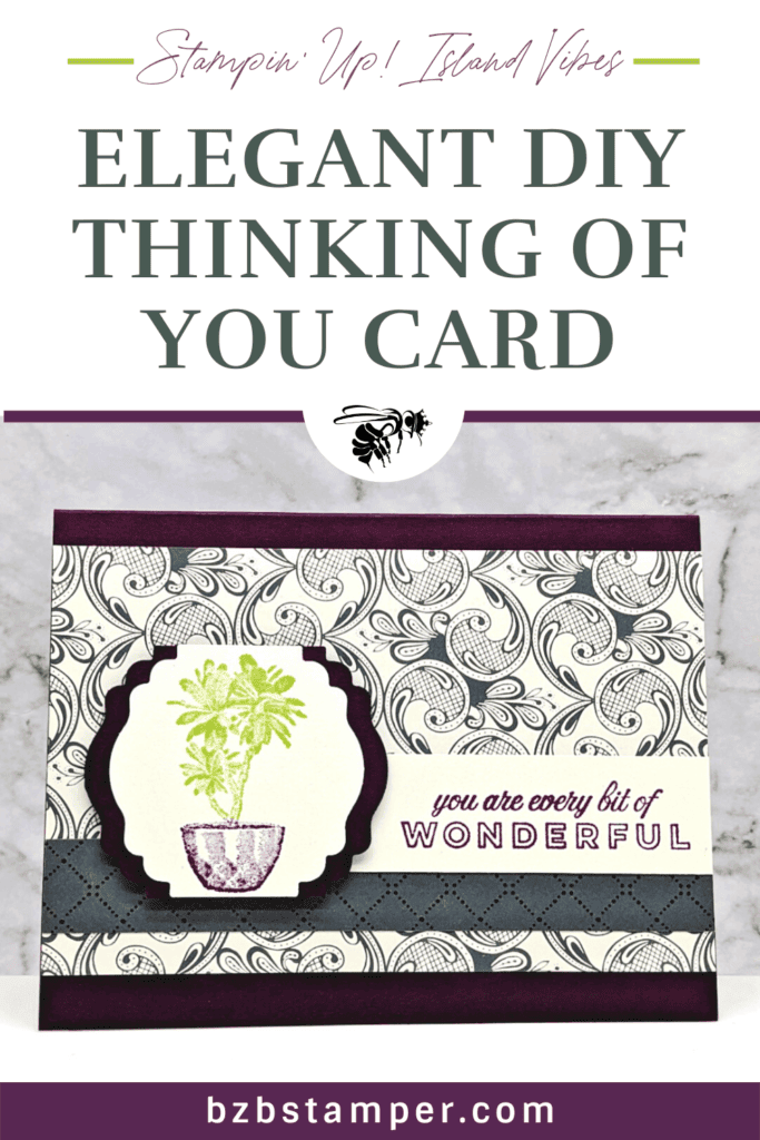 Purple and Gray Stampin' UP! Island Vibes Stamp Set card