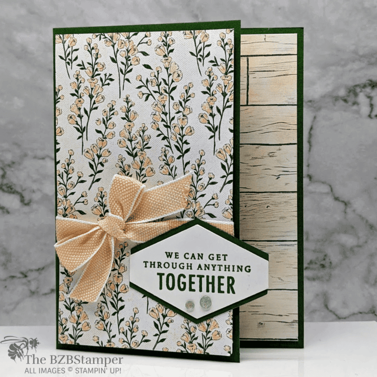 Stampin' Up! Blessings of Home card in peach & green