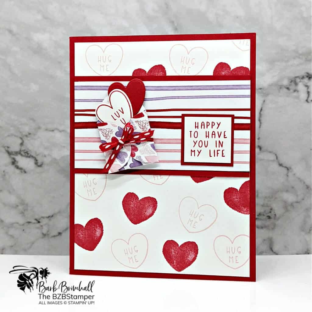 Red and Purple Valentine's Day Handmade Card