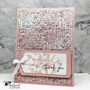 Floral Thank You Card in Pink and Black