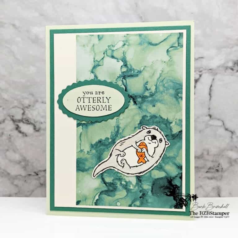 Handmade greeting card featuring an awesome otter using Stampin' Up! supplies