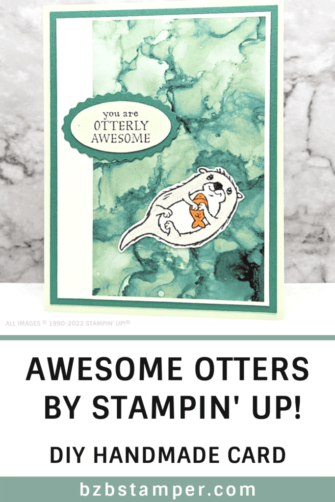 Handmade greeting card featuring an awesome otter using Stampin' Up! supplies