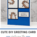 handmade card featuring the Awesome Otters Stamp Set in blue and brown