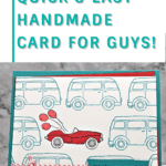 Fun handmade card featuring a bright red roadster car
