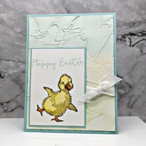 Handmade Easter Card featuring a cute duck