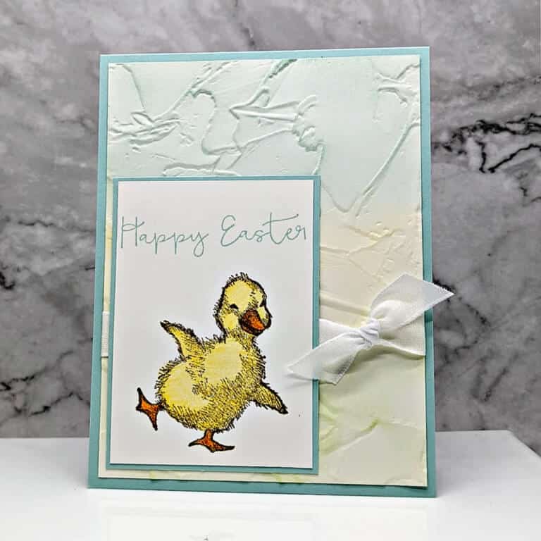 Handmade Easter Card featuring a cute duck