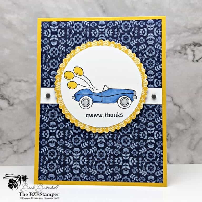 Handmade DIY Thank You Card featuring a car with balloons